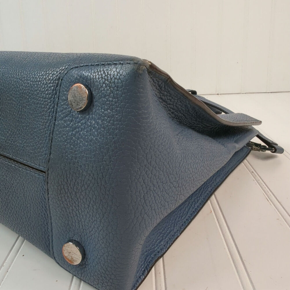 Michael Kors Mercer Leather Satchel Handle Removable Strap Light Blue - Picture 11 of 14